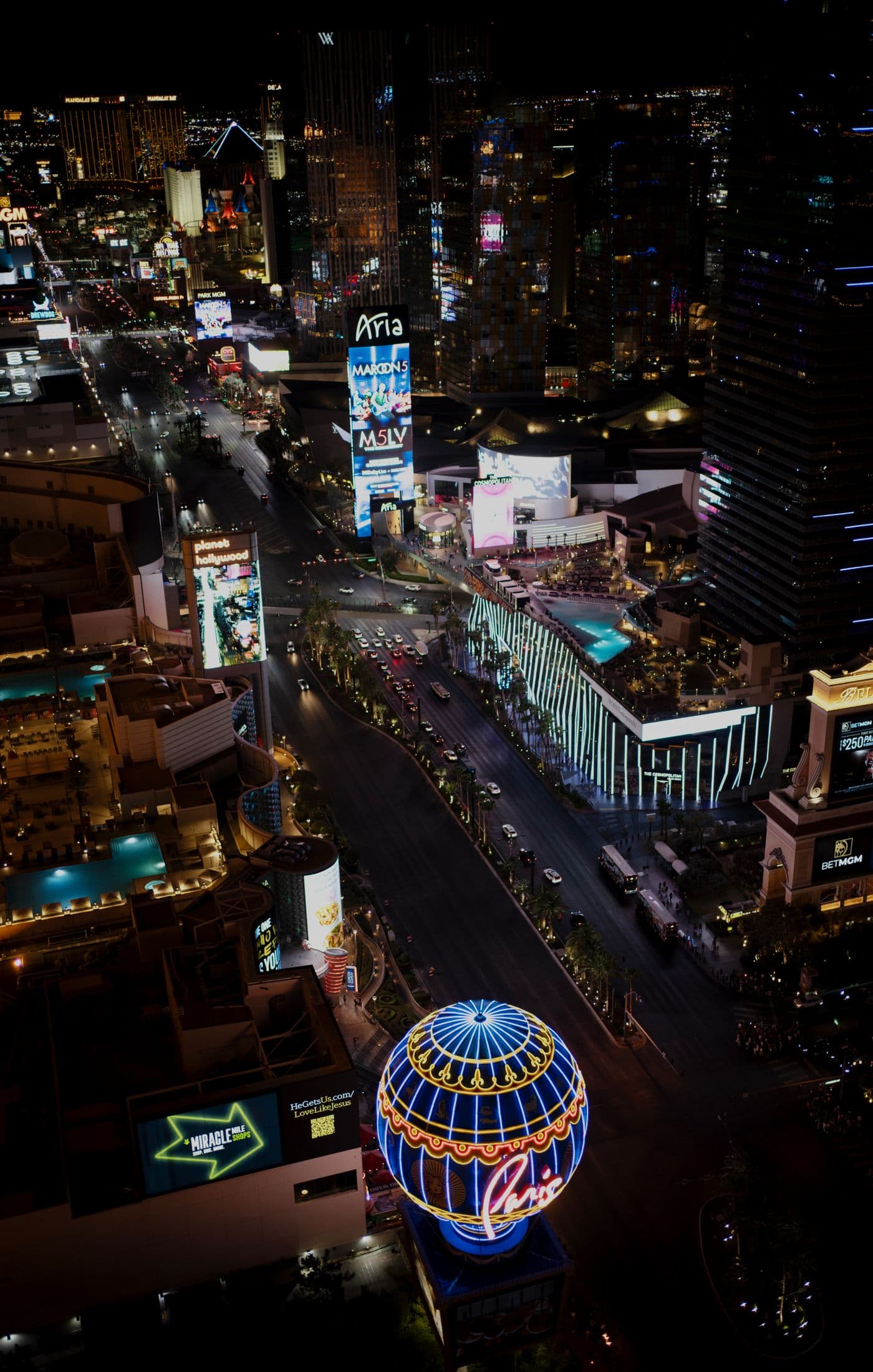 The Las Vegas Strip at night
